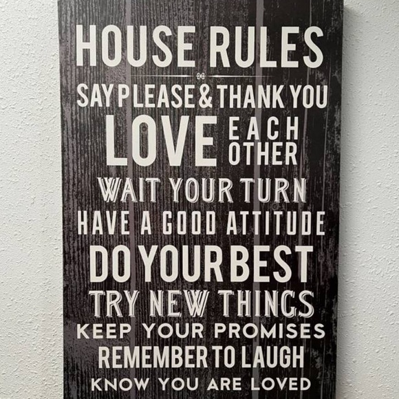 EUC “HOUSE RULES” Canvas Wall Hanging 16” X 20” - Picture 1 of 4